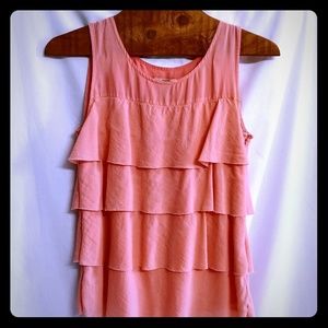 J.crew 100% silk ruffle top/blouse/shirt  sz 0